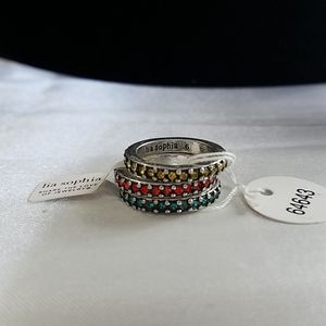 Lia Sophia Light Bright Ring Set size 6 NWT